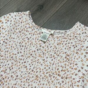 URBAN Romantics Cream Top with Brown & Tan Spot Print